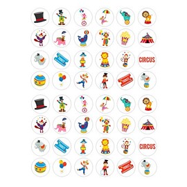 cdb 48 Circus D2 Wafer Rice Paper Card Cupcake Toppers