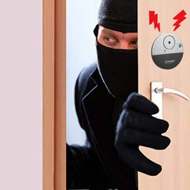 WER Doberman Security Slim Loud 100dB Alarm and Vibration Sensors-Modern & Ultra-Thin Design Compatible with Home, Office, Dorm Room or Even RVs (8-Pack)