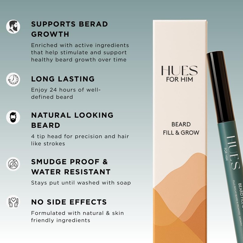 Hues for Him Fill & Grow | Beard Filler for