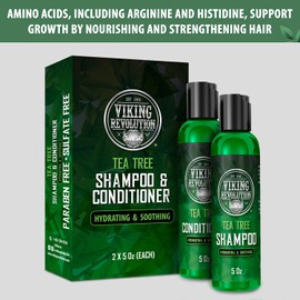 VIKING REVOLUTION Viking Revolution Tea Tree Shampoo Men + Conditioner 5 fl oz (150ml) - Mens Shampoo W/Tea Tree Oil - Tea Tree Shampoo And Conditioner