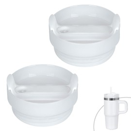 Muwnrol 2 Pack Replacement Lids for 14 Oz Tumbler with Handle, Compatible for 14 Oz Cups, BPA-Free Lid (White)