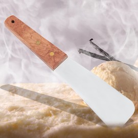 Ice Cream Scoop Stainless Steel Ice Cream Shovel with Wooden Handle Dessert Spade Butter Cutter Kitchen Utensil (2)