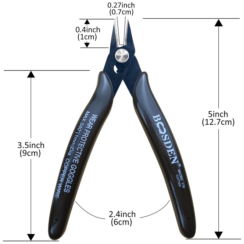 BOOSDEN Thin Blade Nipper, Nipper, Tool, Electrician Nipper, Micro Nipper,