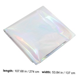 STOBAZA Shiny Foil Table Cover Iridescent Disposable Tablecloth for Birthday Wedding and Party Supplies Rainbow Film Decoration for Events and Celebrations