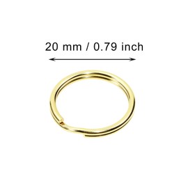 Tupalizy Brass Round Edge Split Key Rings for Home Office Men Women Car Keys Jewelry Keychain Ornaments Name Number Dog Tags Purse Bag Leather Hardware Craft Project, 6PCS (20mm)