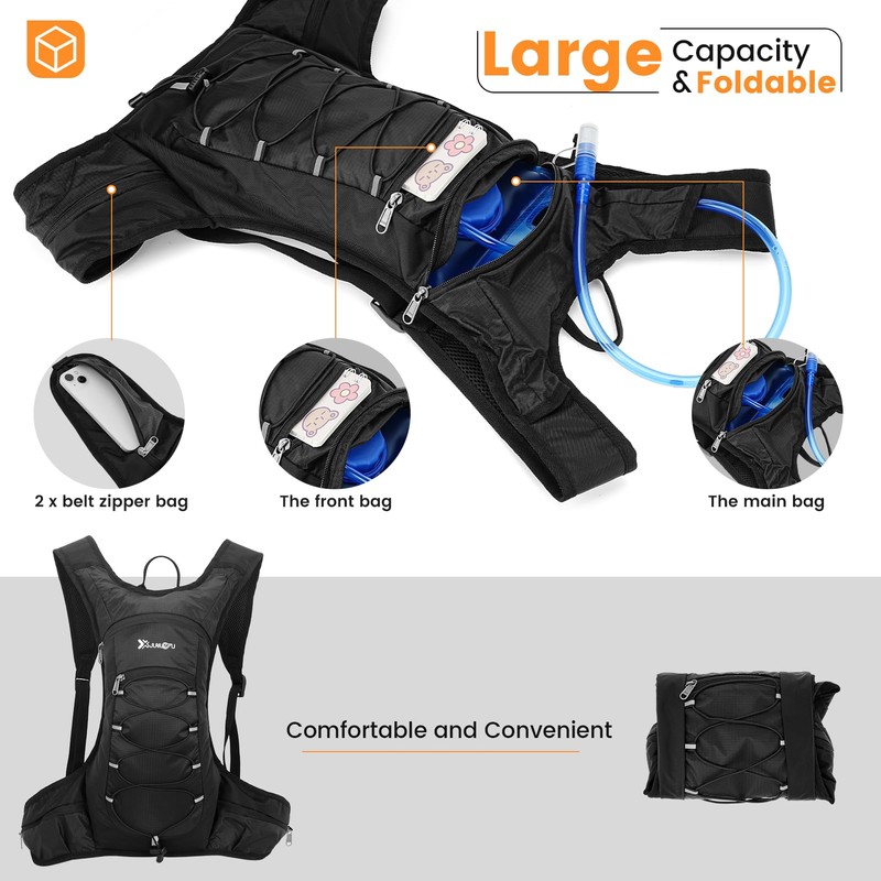 Hydration Backpack, Luckits Water Pack with 2L Water Bladder Lightweight