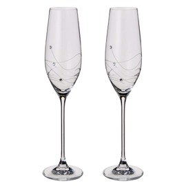 Dartington Crystal ST2557/5/P - Glitz Champagne Flutes, Set of 2 - Gift Boxed