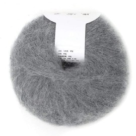 Liukouu Angora Wool Yarn, Soft Anti-pilling Mohair Mohair Yarn Anti-shrinkage Washable Mohair Knitting with a Crochet for Weave Scarves, Shawls, Sweaters(light grey)