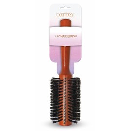 Cortex Professional 100% Boar Bristle Natural blowout thermal brush, round brush for woman & men short hair, Wooden Roller Brushes Handle, for drying all hair Types, cepillo, (Nylon 3-Piece Set)