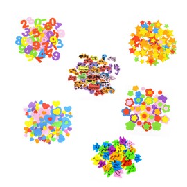 OATIPHO 5packs Adorable Sponge Stickers Assorted Color Five-pointed Decals for Projects Embellishments Scrapbooking and Home Decor