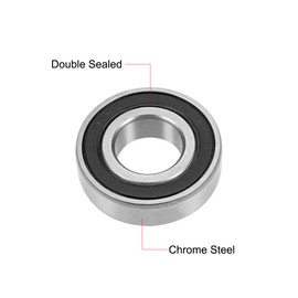 sourcing map R12-2RS Deep Groove Ball Bearing 3/4"x1-5/8"x7/16" Double Sealed Chrome Steel Bearings 2-Pack