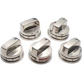 Gas Stove Knobs Replacement Part for 4PCS EBZ37189611 & 1PCS EBZ37189609 Compatible with LG LRG30357ST LRG30355ST Gas Range