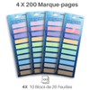 WAYTEX 800 Sticky Notes Reusable Laminated Bookmarks, 10 Colours, 4