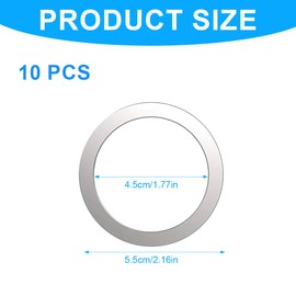 AORHOFJ Pack of 10 Magnetic Wireless Charger Universal - Metal Ring with Sticker, Slim Metal Ring Compatible with MagSafe Wireless Charger, Fits Most Car Chargers