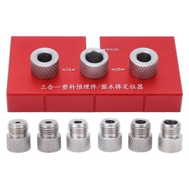 Wood Doweling Jig Drill Guide 3 in 1 Locator Hole Puncher Positioning Opener Carpentry Tools Red