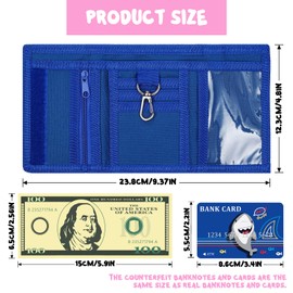 DEEKI Kids Wallet for Boys Girls 3-14, Novelty Purse with 66 PCS Play Money Set for Children Toddler Learn, Triflod Wallet with Zipper Pocket and Keychain for Birthday Party Outdoor Sports-Crocodile