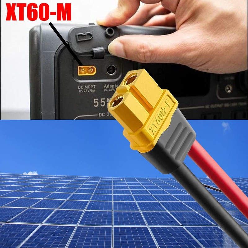 iHaospace Solar Cable 6 mm2 10AWG Solar Plug to XT60