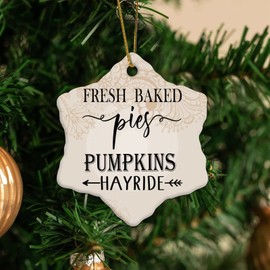 Ornament Fresh Baked Pies Pumpkins Hayride Served Daily Thanksgiving Festival Ornament Sign Tree Decorations Keepsake Collectible Gift Wedding Shower Gift Charming Christmas Ornaments
