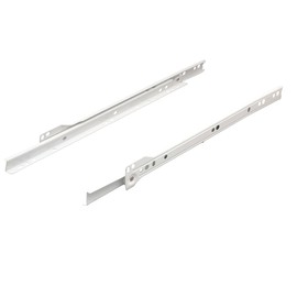Hafele SG25 Slide Rail with Bottom and Roller System, White, Rail Length: 9.8 inches (250 mm), Left and Right 1 Pair