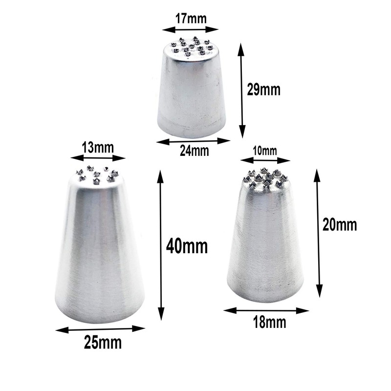 Markeny 5 Pcs Rose Piping Tips, 3Pcs Grass Cream Tips