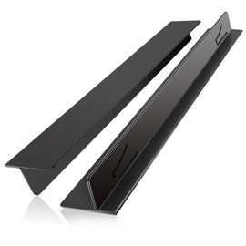 Stove Gap Covers,Stove Gap Filler Stainless Steel,13.8'' to 27.5'' Adjustable Length (2PCS),Range Trim Kit,Oven Stove Gap Guard Between Stovetop and Counter,Easy to Clean Heat Resistant, Black