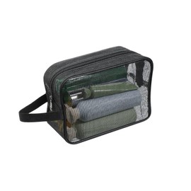 Gsbnjuy Mesh Shower Caddy Bag for Bathroom Gym Black Portable Toiletry Organizer Gym Shower Mesh Bag Quick Dry Tote Bags with Zipper for Hanging Women Men Dorm Camping Swimming Beach