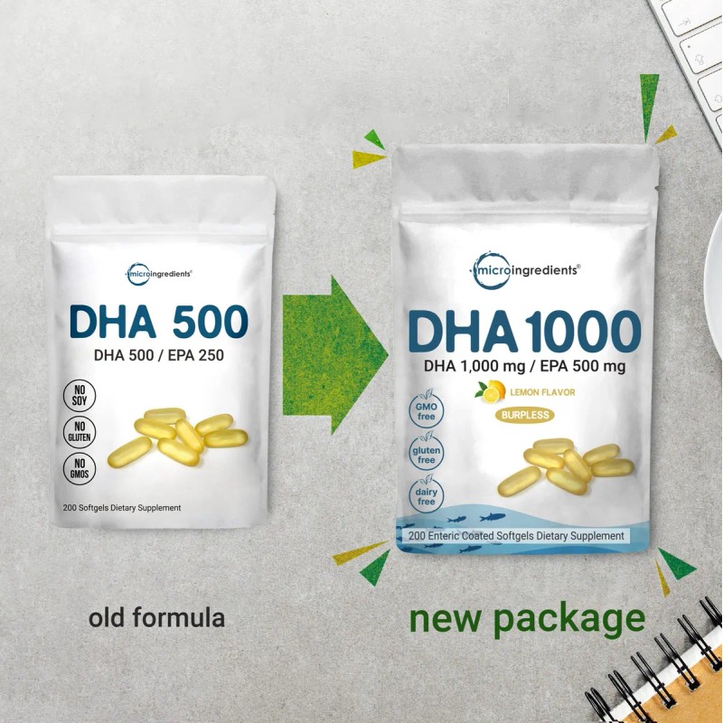 Omega 3 Fish Oil Dha Supplements 1000mg With Epa 500mg,
