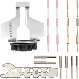 20Pc Chainsaw Sharpening Kit Diamond Burr Files Angle Guide for Drill Chain Saw Blade Lawn Mower