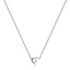 RWQIAN Silver Heart Letter Chain Women's Stainless Steel Initial Chain