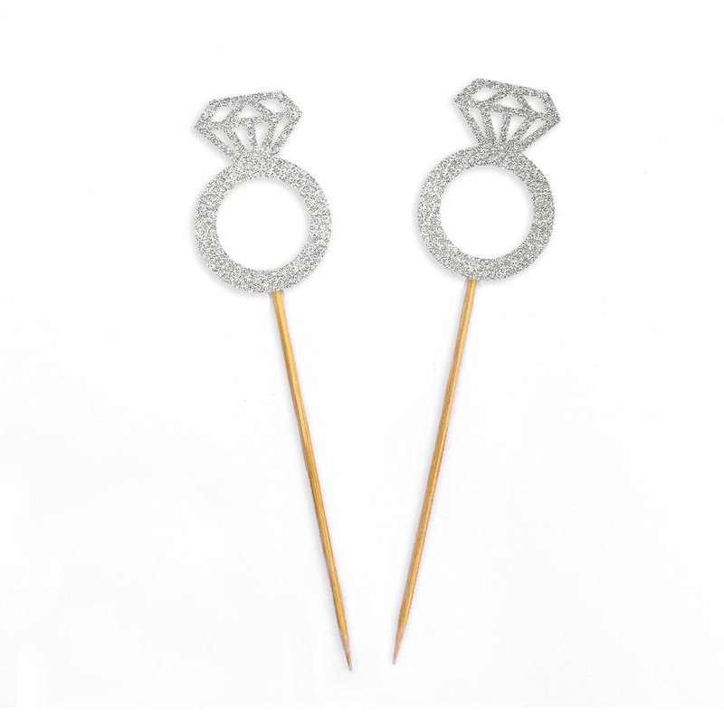 Darling Souvenir, Wedding Engagement Ring Cupcake Toppers, Party Dessert Decorations