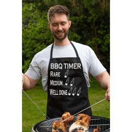 Print4U BBQ Timer with 2 Pockets Novelty Funny BBQ Baking Cooking BBQ Red