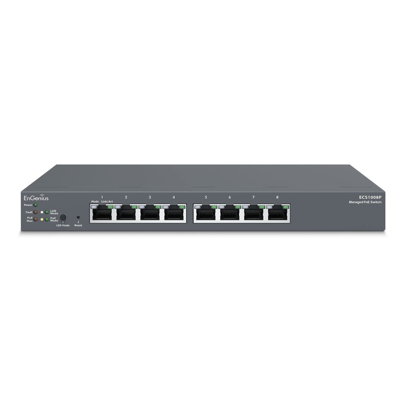 EnGenius Cloud （ECS1008P）｜ 8-Port Gigabit PoE Switch