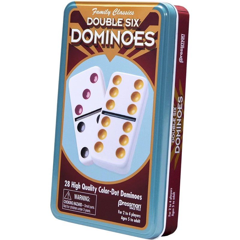 Pressman Double 6 Colored Dominoes, 5"