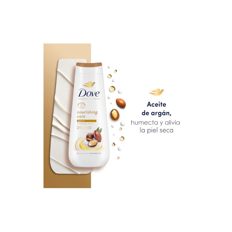 Dove Jabón Líquido Corporal con aceite de argán, deja la