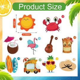 30 Packs 600 Pages Hawaiian Party Favors Sticky Notes Hawaiian Luau Themed Sticky Notes Cute Tropical Pads Fun Luau Beach Summer Party Decoration for Adults, 10 Styles(Beach Style)