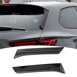 Aramox Rear Window Side Spoiler, 2Pcs Rear Window Side Wing Cover Trim, Compatible with SEAT LEON 5F FR Mk3 MK3.5 2013-2021 (Black)