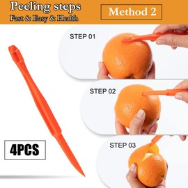 ZEACCT 10 Pieces Orange Peeler Set, Round Orange Peeler, Plastic Pomelo Peeler, Mouse Orange Peeler, Long Orange Peeler, Lemon Peeler for Lemon and Shaddock Orange Set