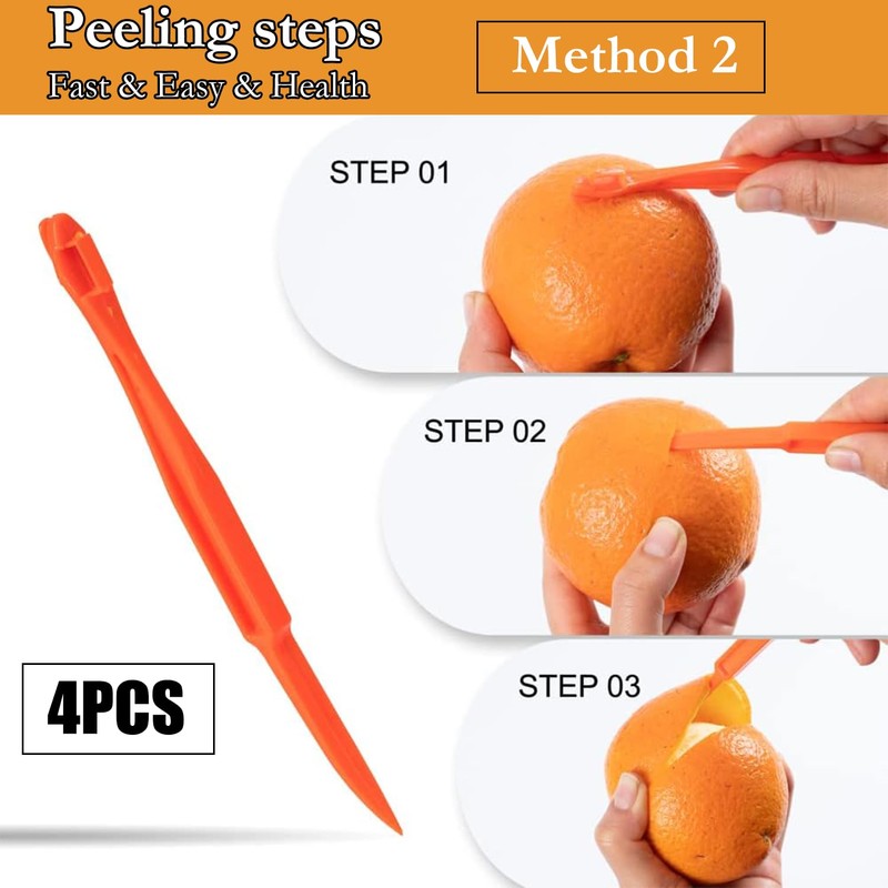 ZEACCT 10 Pieces Orange Peeler Set, Round Orange Peeler, Plastic