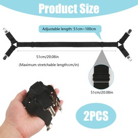 Pack of 2 Bed Sheet Tensioners, Adjustable, Elastic Bed Sheet Tensioners with Metal Clips, Strong, Durable and Easy to Install, Triangle Tensioners for Bed Sheets, Fitted Sheets, Sofa Covers