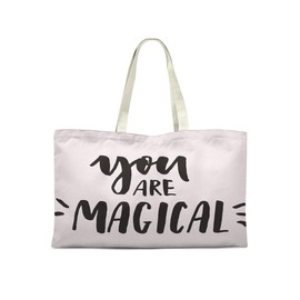 Le Jardin du Lin Printed Shopping Bag, Reusable Bag, Foldable, Fabric Bag with Two Long Handles, Size: 50 x 40 cm