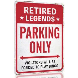 Retired Legends Parking Only Sign – Funny Retirement Gifts for Men, Women, Mens Retirement Gifts 2025, Retired Sign 11x8.3" by Opix Design, Gag Gift, Retirement Party Decor, Wall Plaque or Retirement Decorations for Men