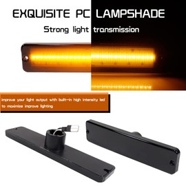 Tonsya Kit de lente ahumada negra con luz LED ámbar completa compatible con Jeep Wrangler YJ 1987-1995 de repuesto para parachoques delantero y lado del pasajero