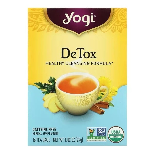 Yogi Té Detox, Sin Cafeína, 16 Bolsitas 29 G