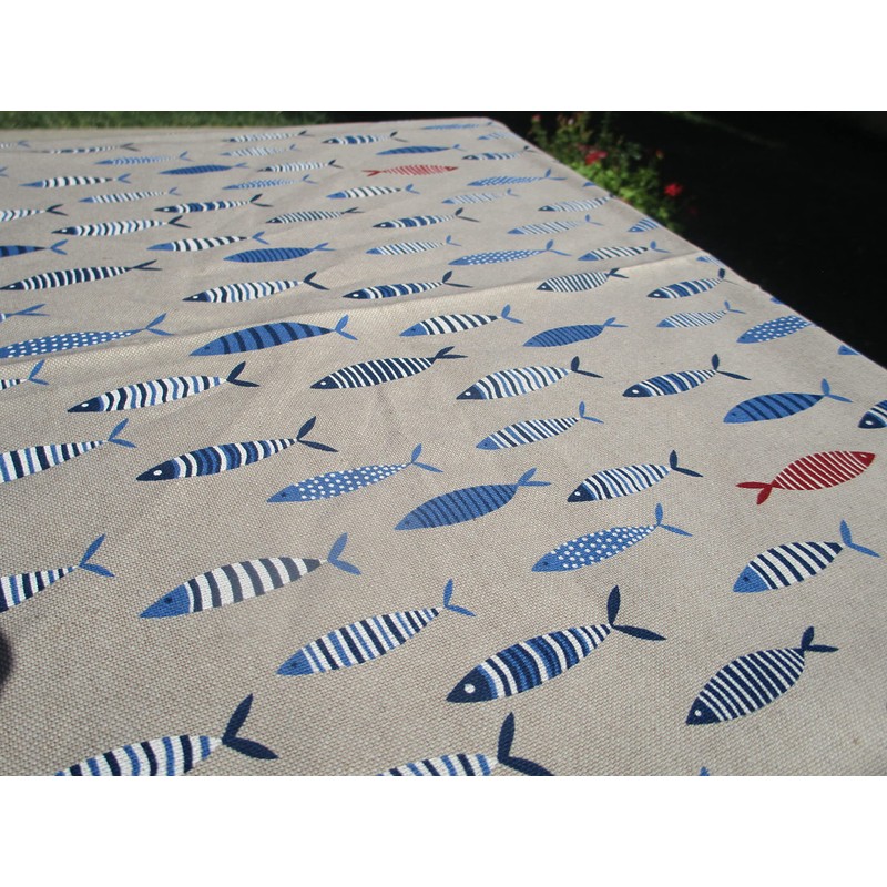 Rectangular Tablecloth 100% Cotton Colourful Fish All Sizes Made in