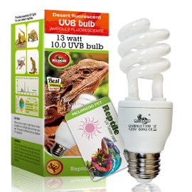 MCLANZOO UVA UVB Light Reptile Bulb 10.0 13W Desert UVB Bulb Reptile UVB Light Bulb for Bearded Dragon,Turtle, Snake, Gecko,Lizard Compact Fluorescent Terrarium Lamp with UV Tester Card