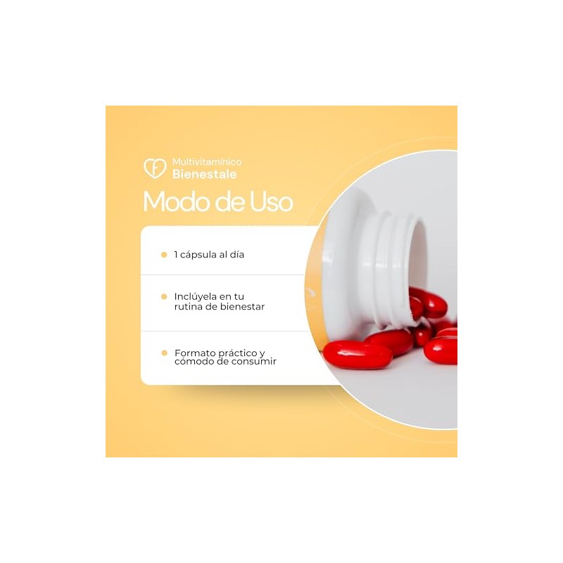 Caro Fit Bienestale Multivitamínico Mujer Gluten Vitaminas Minerales Incluye Calcio