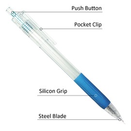 Pack 12 Retractable Hobby Knife, Precision Craft Cutting Tools with Silicon Grip Work As A Pen, Thin Blade for Art Paper Scrapbook