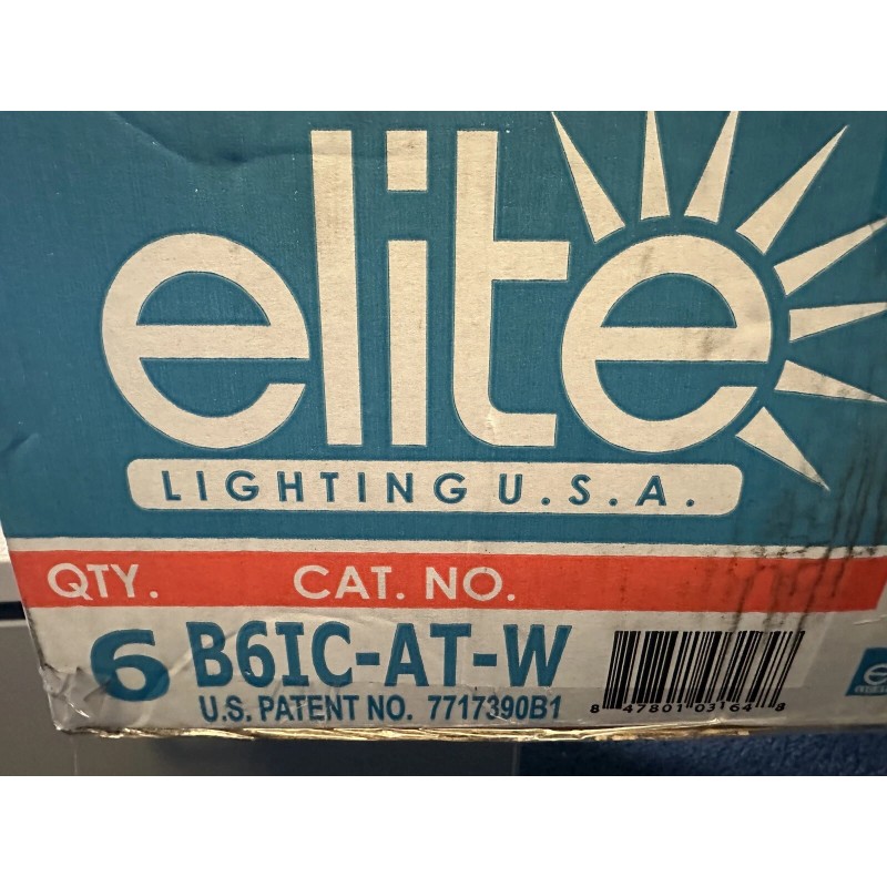 Elite Lighting NEW Box of 6 Elite Lighting B6IC-AT-W 1-Light