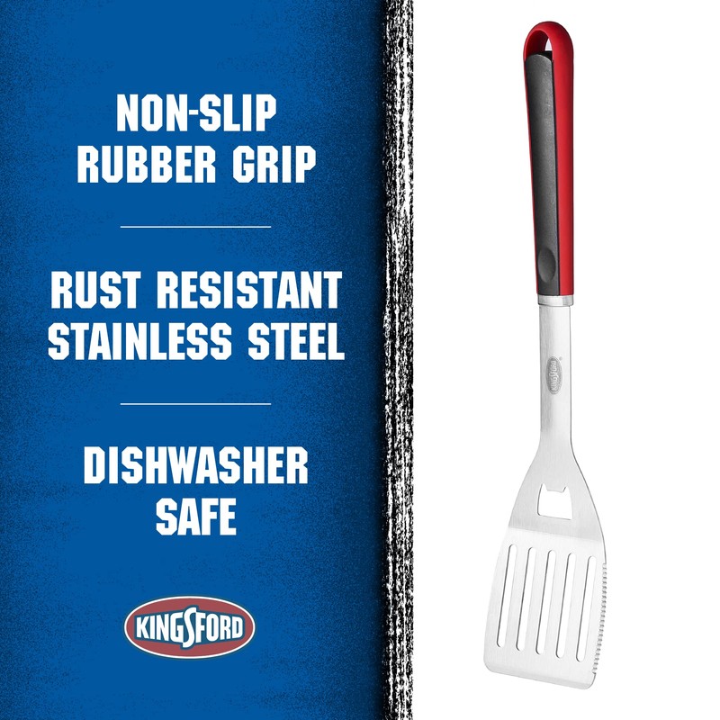 Kingsford Stainless Steel BBQ Spatula with Red & Black Handle