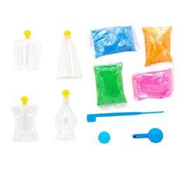 ADEPTNA Sand Art Kit for Kids Childrens, 4 PC, DIY Creative Art Craft, Assorted Shape Bottles, Beach Sand, Ideal for Gifting Your Little One